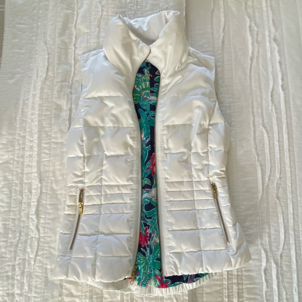 Lilly Pulitzer White Puffer Vest
